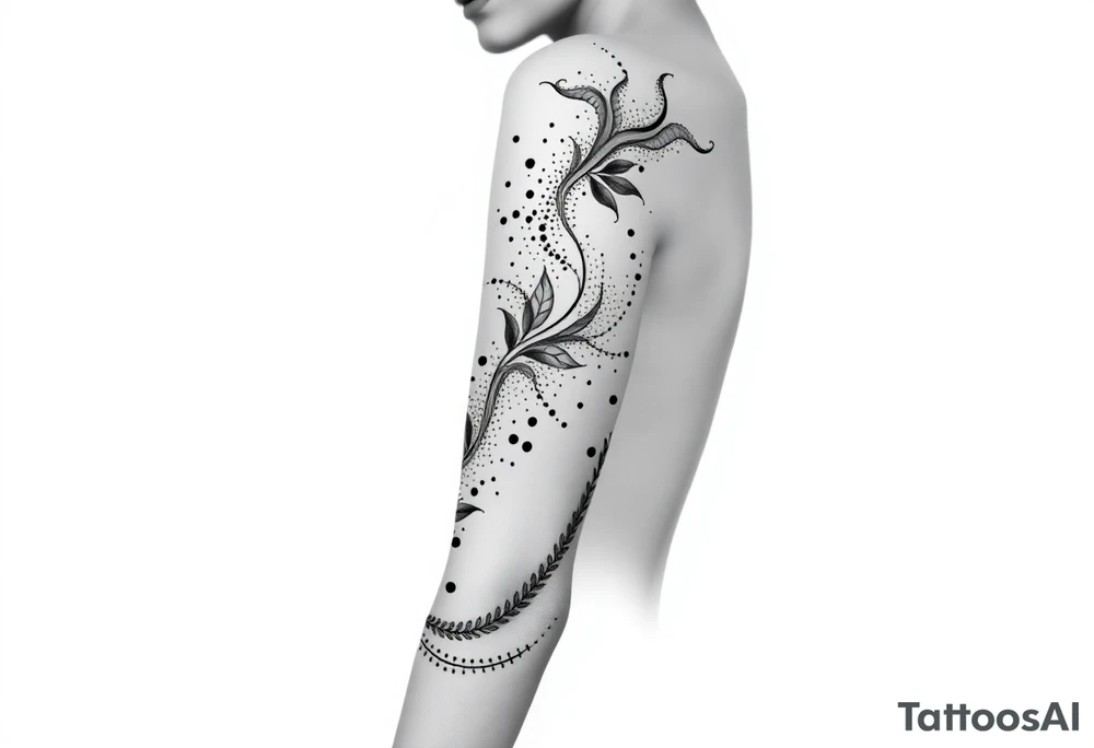 Лилии и размытые линии tattoo idea