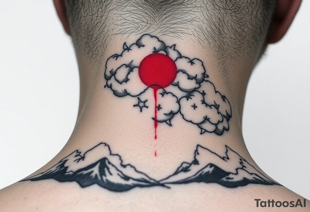 deepfull description of details with clouds and red tattoo idea deepfull description of details with clouds and red tattoo idea