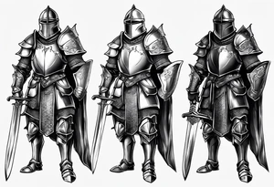 knight in armor full body tattoo idea