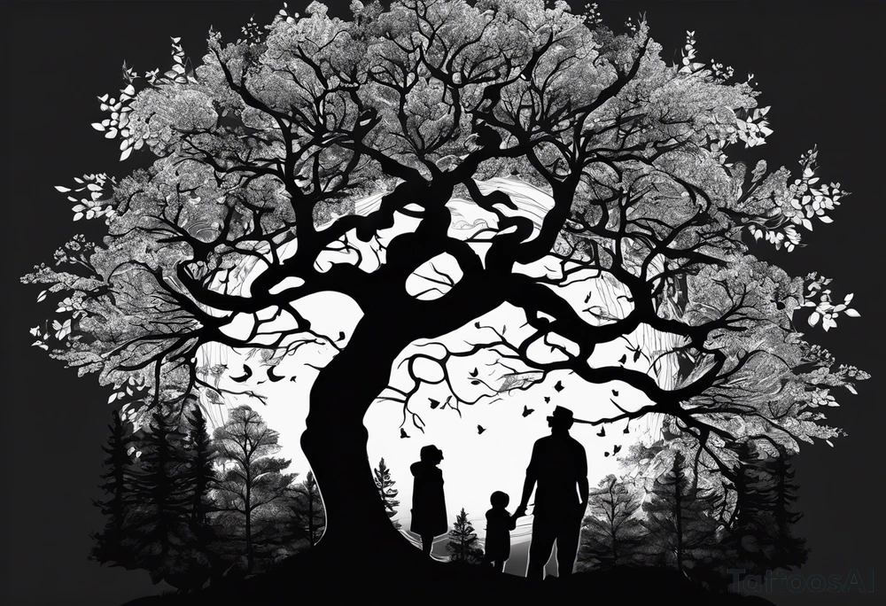 Bäume silhouette tattoo idea