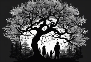 Bäume silhouette tattoo idea