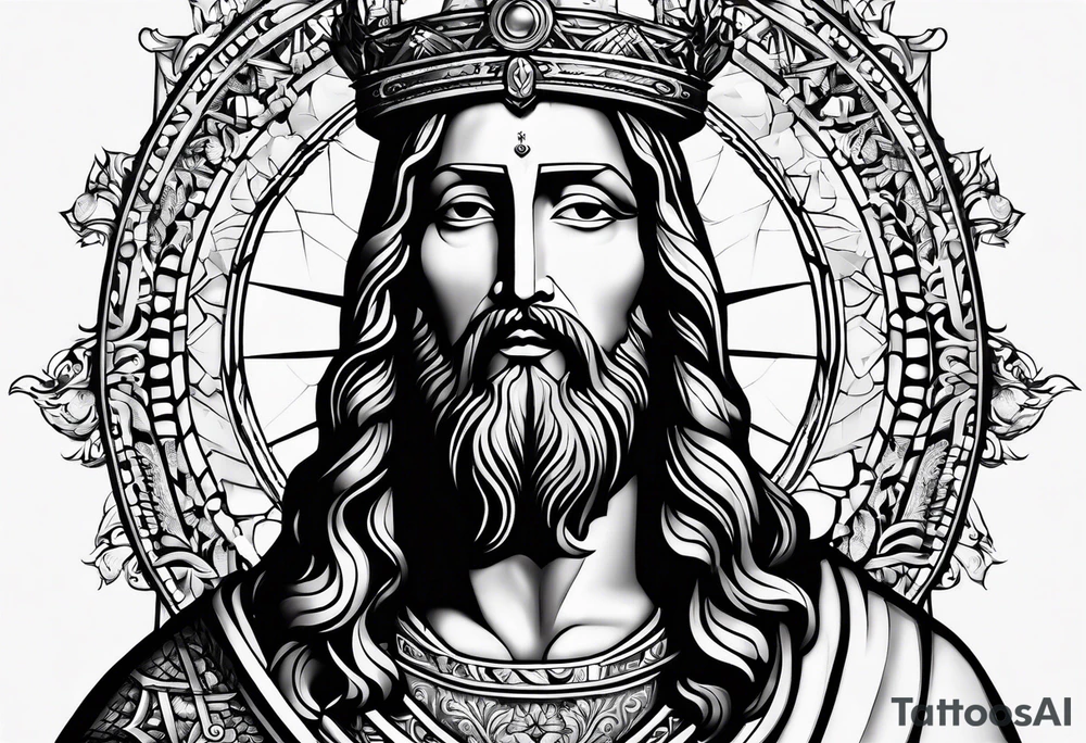 jesus olhando pra cima na cruz tattoo idea