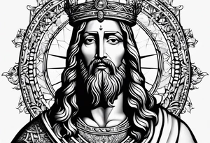 jesus olhando pra cima na cruz tattoo idea
