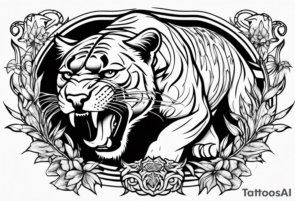 Panther hunting tattoo idea