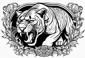 Panther hunting tattoo idea