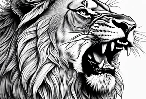 A roaring lion tattoo idea