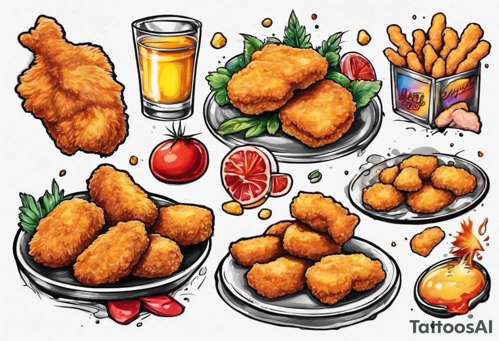 Chicken nuggets tattoo idea