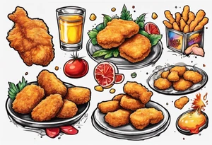Chicken nuggets tattoo idea