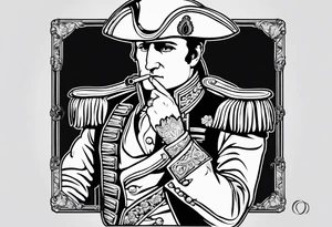 Napoleon Bonaparte smoking cigarette tattoo idea