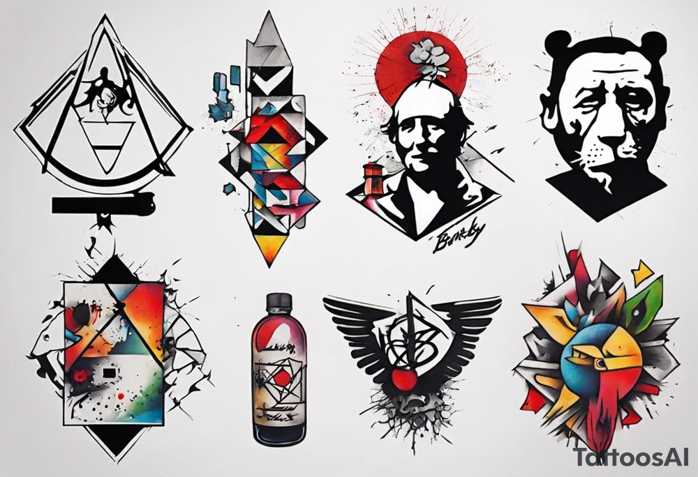 BANKSY ART STYLE tattoo idea