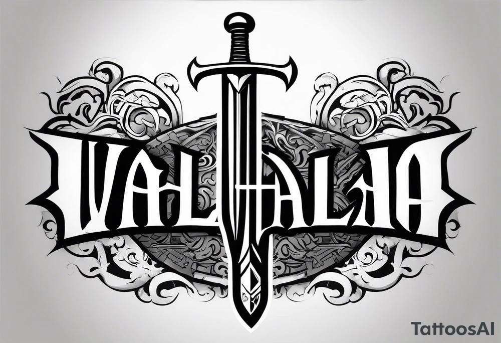 Valhalla sword tattoo idea