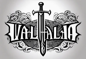 Valhalla sword tattoo idea