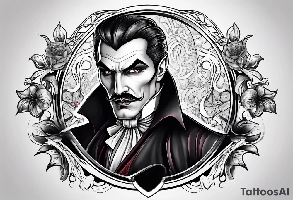 dracula inspired tattoo for the backhand tattoo idea