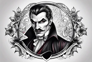 dracula inspired tattoo for the backhand tattoo idea