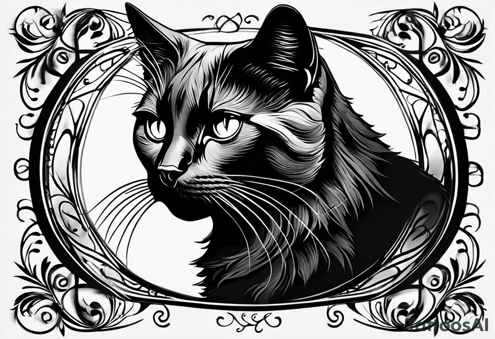 Black cat tattoo idea