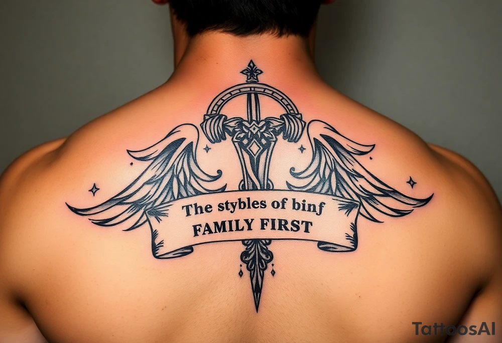 A symbol of strength, “family first”, mortality, resilience, and mental health healing tattoo idea