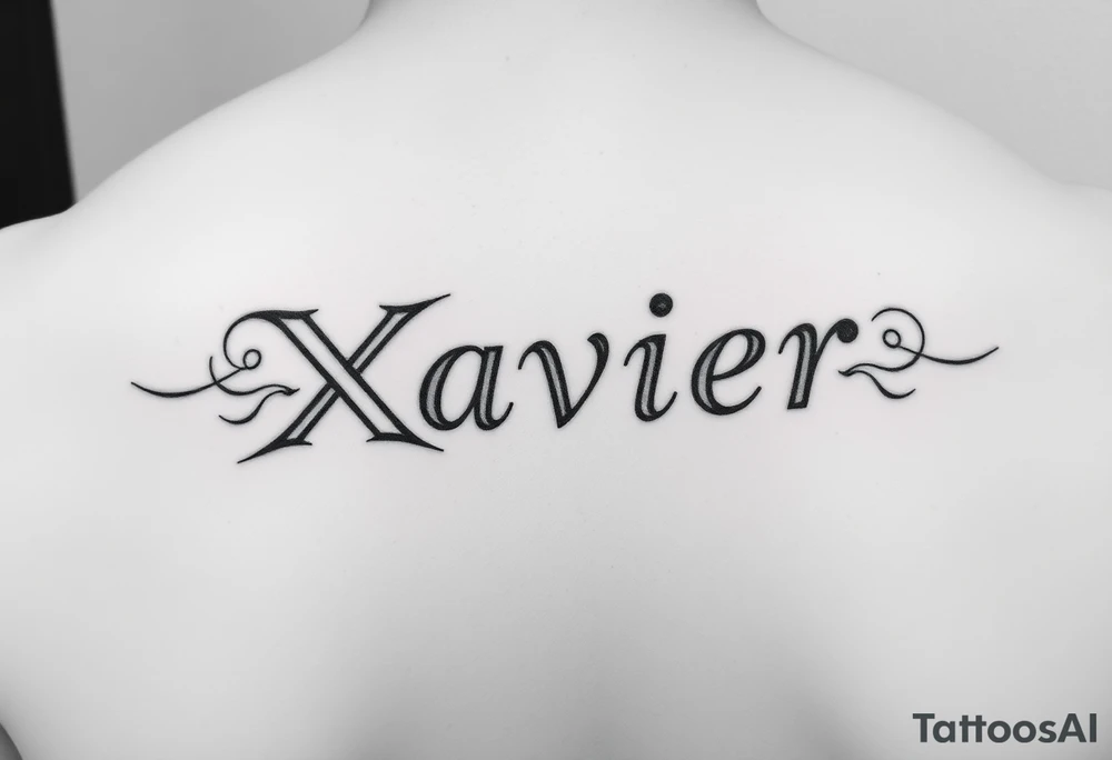 The name Xavier tattoo idea