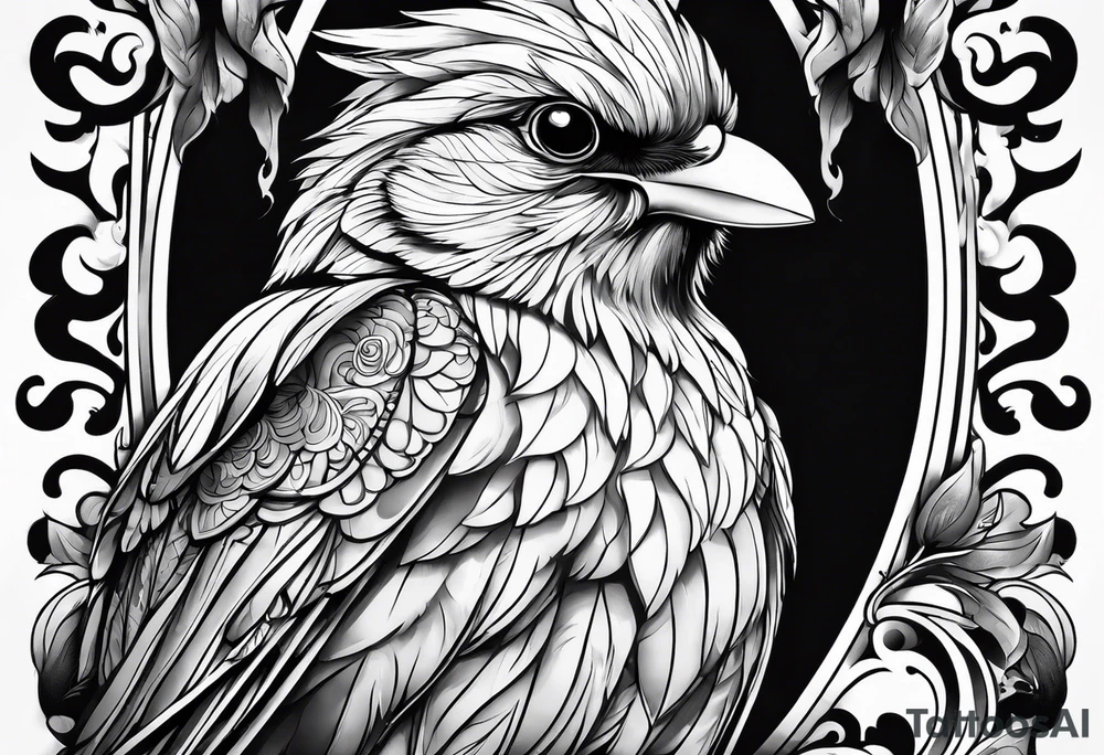 bird smoking cigarette tattoo idea
