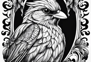 bird smoking cigarette tattoo idea