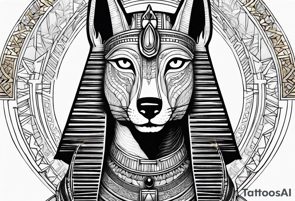 Egyptian anubis at the gates of heaven tattoo idea