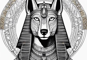 Egyptian anubis at the gates of heaven tattoo idea