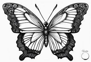 carnation moon butterfly tattoo idea