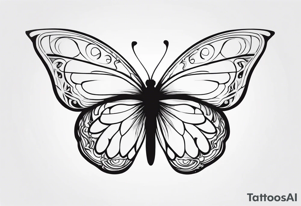 A butterfly mixed with brain on your wings tattoo idea