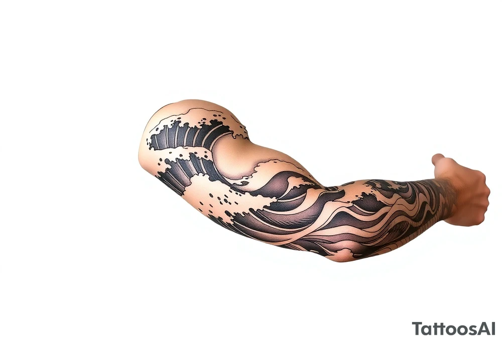 sea ​​waves tattoo idea
