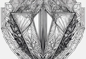 dimond shape, split in two distinct parts that are symmetrical, resembling lungs or breathing tattoo idea