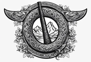 Snake axe tattoo idea