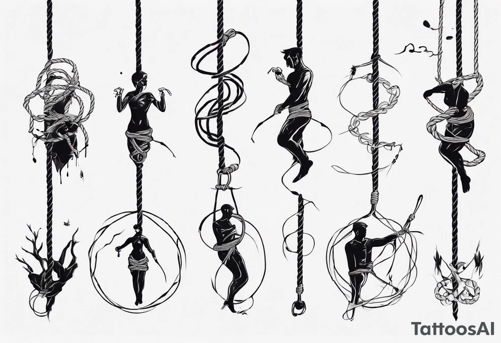 rope manipulating a human tattoo idea