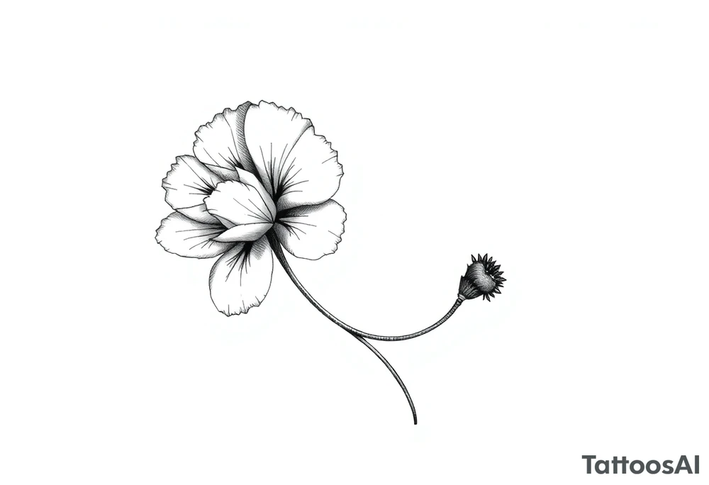 Violet and poppy tied together tattoo idea