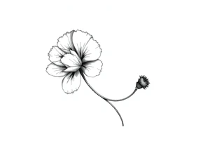 Violet and poppy tied together tattoo idea