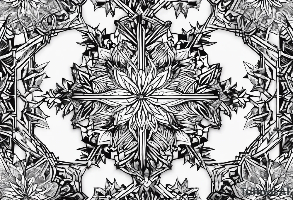 repeating Ice crystal surface hoar tattoo idea