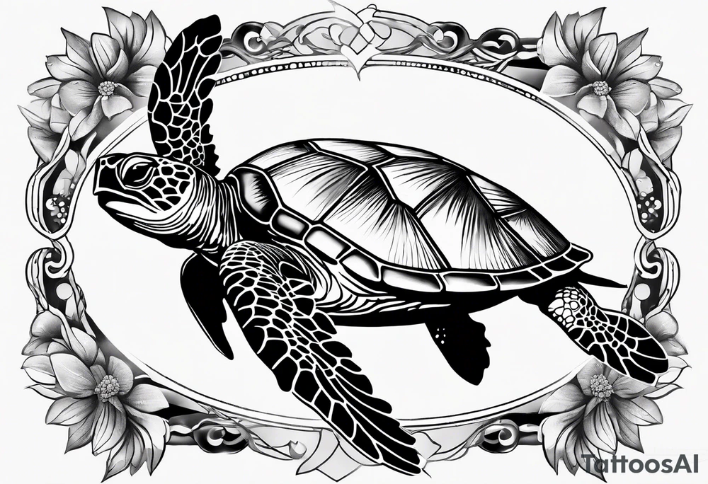 Leg tattoo
Sea turtle
Underwater tattoo idea