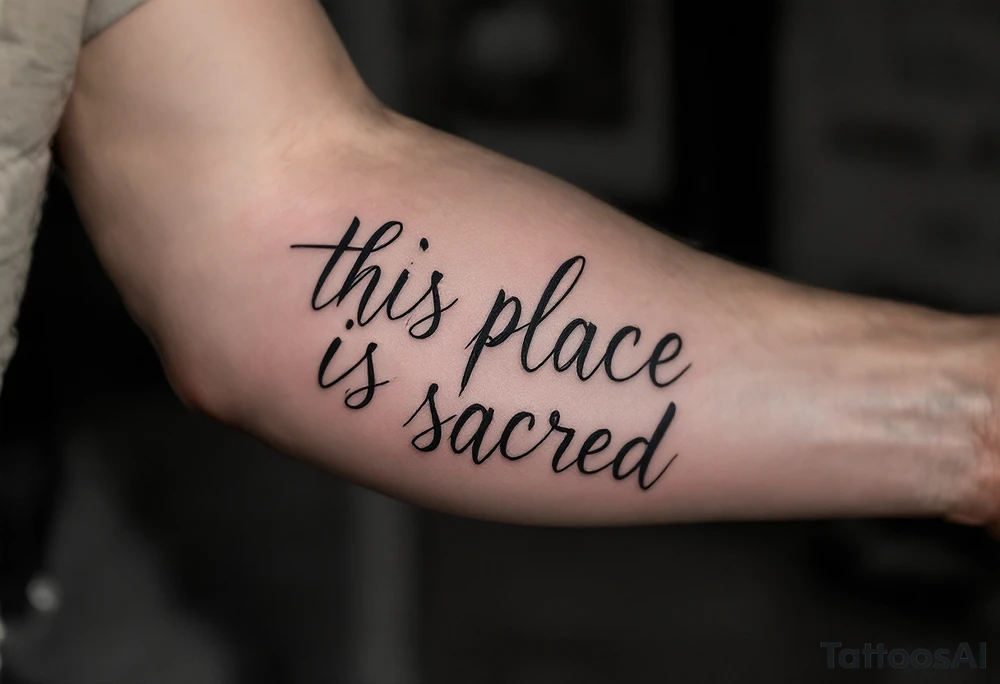 Text that says this place is sacred tattoo idea