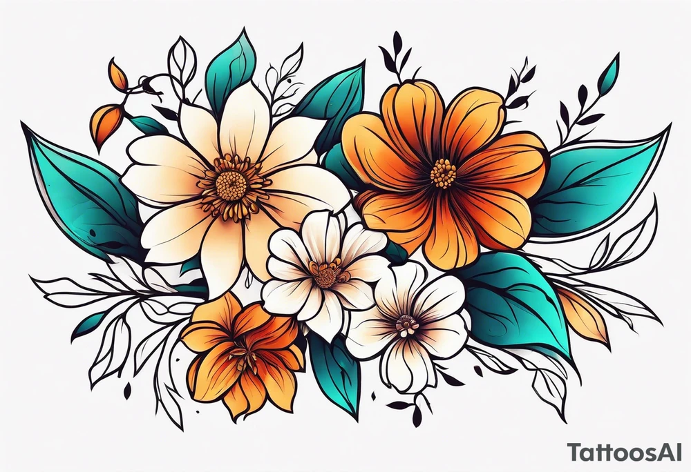 Minimalist flower tattoo idea