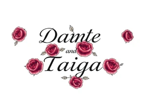 names Dante and Taiga surrounded by roses tattoo idea