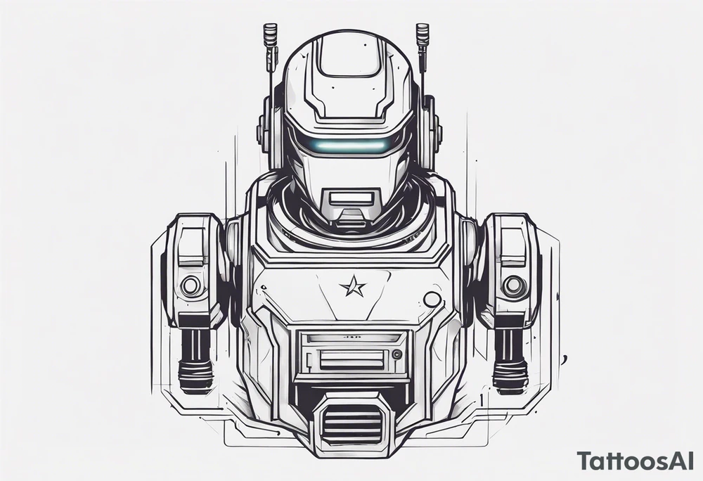 Ghost dressed like a robot tattoo idea
