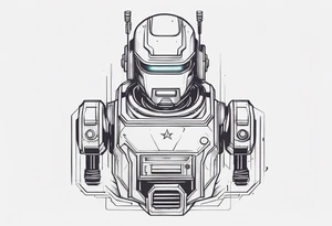 Ghost dressed like a robot tattoo idea