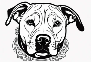 Cookie my pitbull dog outline of ears with her name in cusive at the bottom tattoo idea