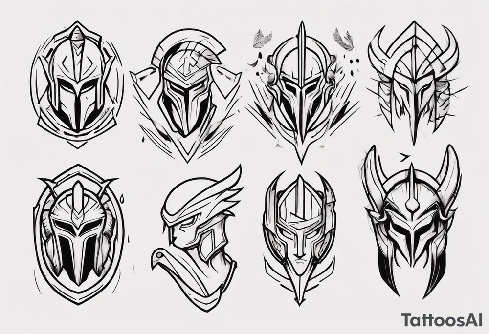 minimalist spartan 
fine-linework tattoo idea