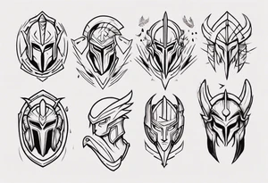 minimalist spartan 
fine-linework tattoo idea