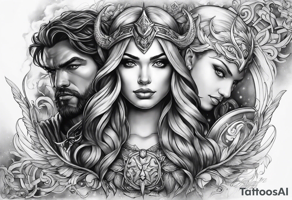 Good vs evil tattoo idea
