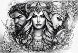 Good vs evil tattoo idea