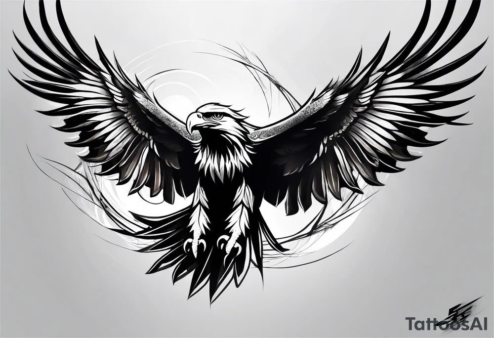 forearm tattoo
eagle just one wing tattoo idea