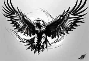 forearm tattoo
eagle just one wing tattoo idea
