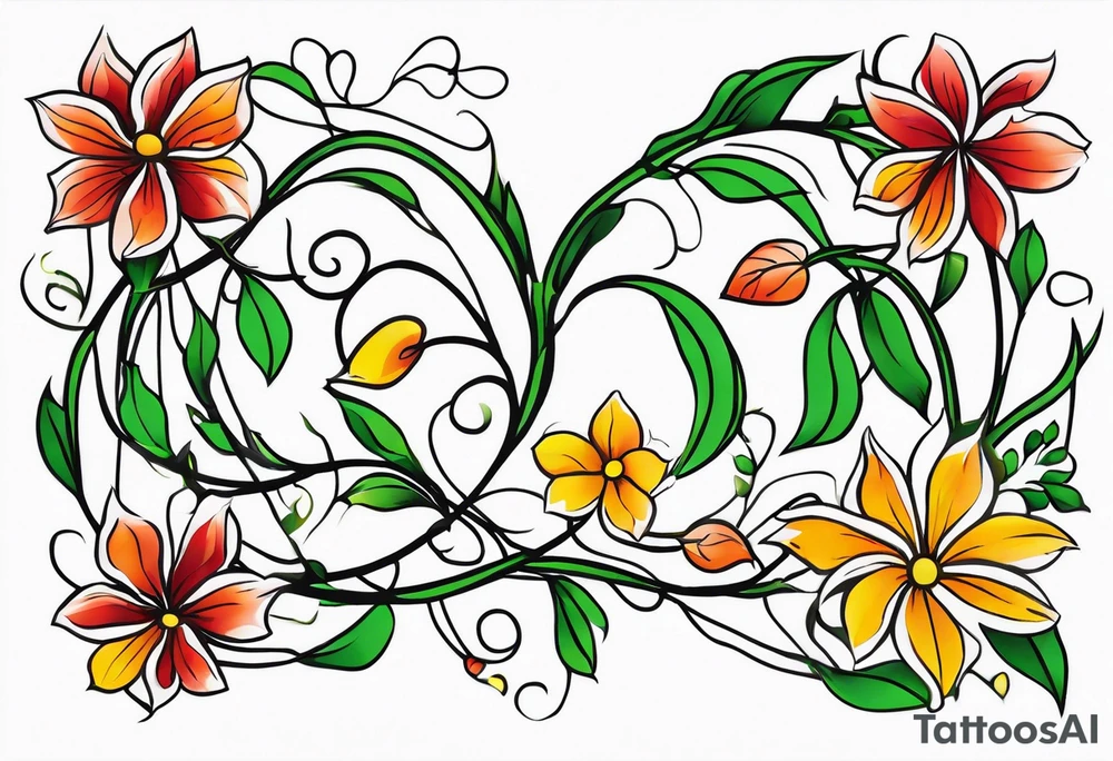 The longest Vines of Flores Color tattoo idea