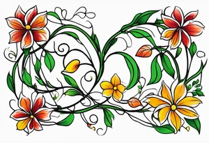 The longest Vines of Flores Color tattoo idea
