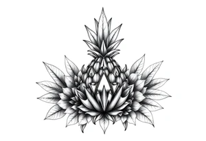 Bushy pineapple crown diamonds majestic vagina and anus tattoo idea